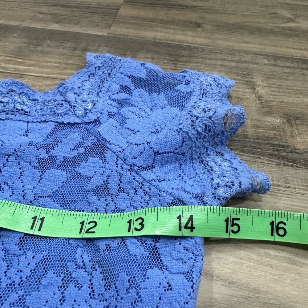 Victoria’s Secret Blue Floral Lace Bodycon Mini Dress - Picture 3 of 4